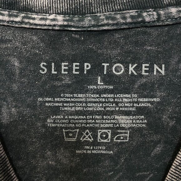 Sleep Token Take Me Back to Eden Aqua Regia Rock Band Mineral Wash T-Shirt Large - Picture 4 of 4